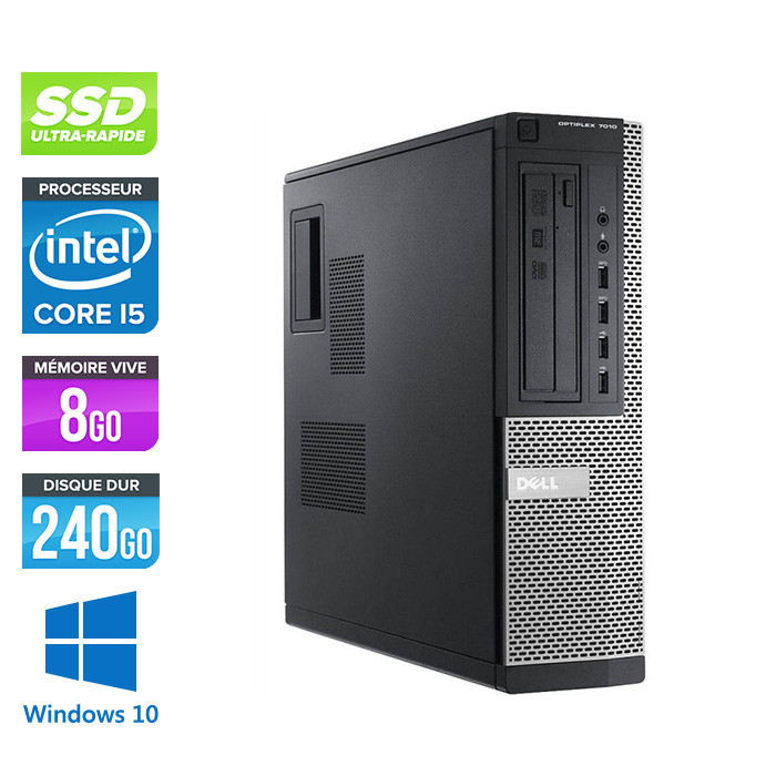Pc bureau reconditionné - Dell Optiplex 7010 DT - Core i5 - 8Go - 240Go SSD  - Windows 10 - Trade Discount