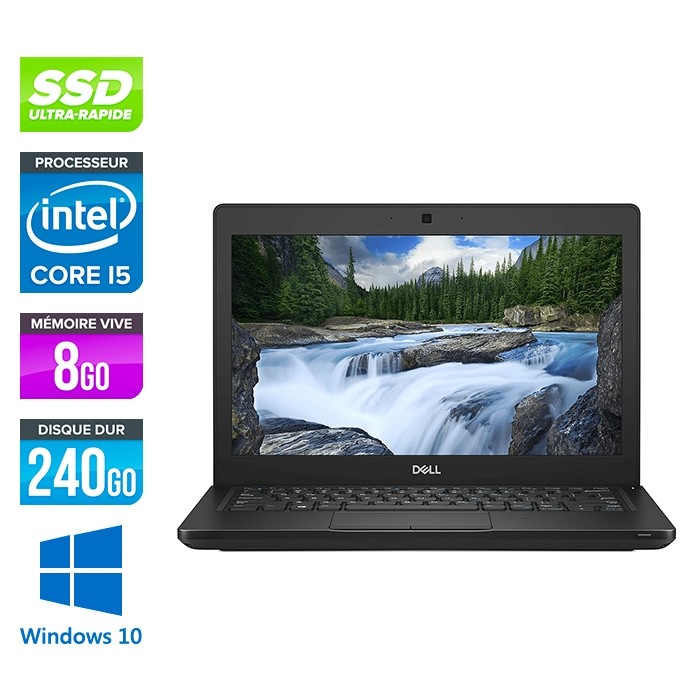 Dell Latitude 5290 - Windows 11 - i5 8Go 240Go SSD - 12.5 - Webcam -  Ordinateur Portable PC