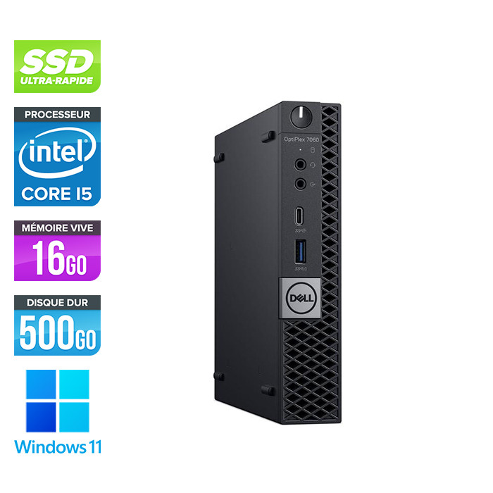 PC de Bureau reconditionné - Dell Optiplex 7060 Micro - i5 8500T - 16Go -  240Go SSD - Windows 11 - Trade Discount
