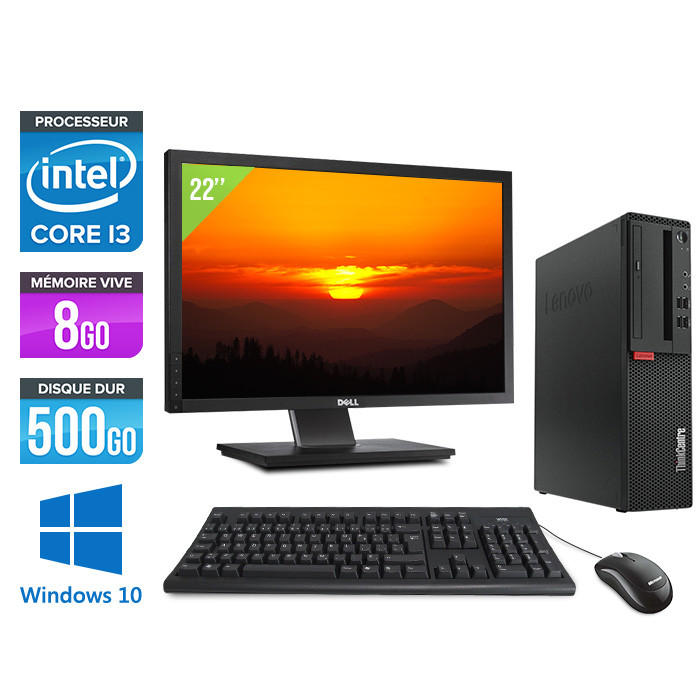 Hp Pack PC bureau complet i5- 6éme Gén-8Go Ram-500Go HDD + Ecran 19 - Remis