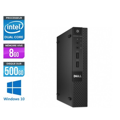 Mini PC bureau reconditionné - Dell 3020 Micro - G3250T - 8Go - 500Go HDD - W10