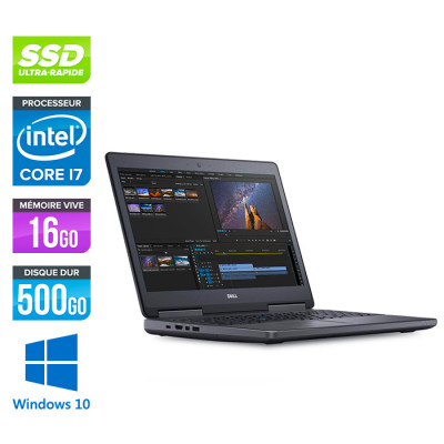 Workstation reconditionnée - Dell Precision 7520 - i7 - 16Go DDR4 - 500Go SSD - NVIDIA Quadro M1200M - Windows 10