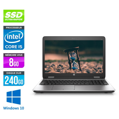 Pc portable reconditionné HP Probook 650 G2 - i5 6200U - 8Go - 240Go SSD - 15.6'' Full-HD - Win10