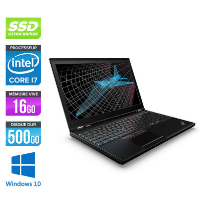 Workstation portable reconditionnée - Lenovo ThinkPad P51 - i7 - 16Go - 500Go SSD - Nvidia M1200 - Windows 10 - État correct