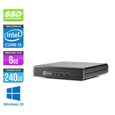 Ordinateur de bureau reconditionné - HP EliteDesk 800 G1 DM reconditionné - i3 - 8Go - 240Go SSD - Windows 10