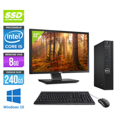 Pc de bureau reconditionné Dell Optiplex 3070 Micro + Ecran 24'' - Intel  Core i5 9500 - 16Go - SSD 2To - Windows 11 - Trade Discount