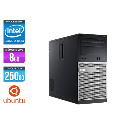 PC bureau reconditionné - Dell Optiplex 390 Tour - G630 - 8 Go ram - 250 Go HDD - Ubuntu / Linux
