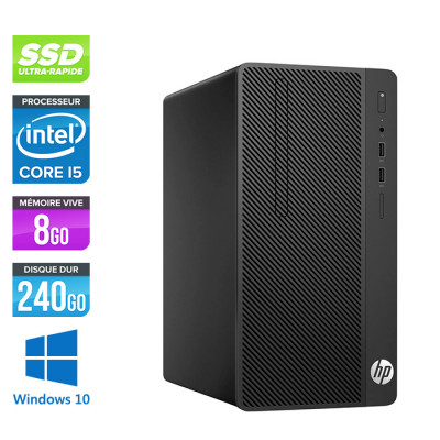 PC de bureau reconditionné - HP 290 G1 Tour - i5-7500 - 8Go - 240Go SSD - Windows 10