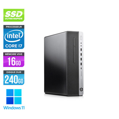 Pc de bureau HP EliteDesk 800 G5 SFF reconditionné - i7-9700 - 16Go DDR4 - 240Go SSD - Windows 11