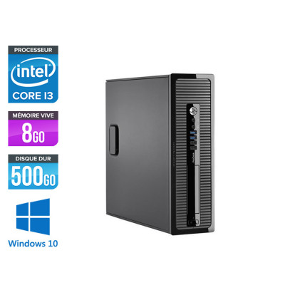 Pc bureau reconditionné - HP EliteDesk 400 G1 SFF - i3 - 8Go - 500Go HDD - Windows 10