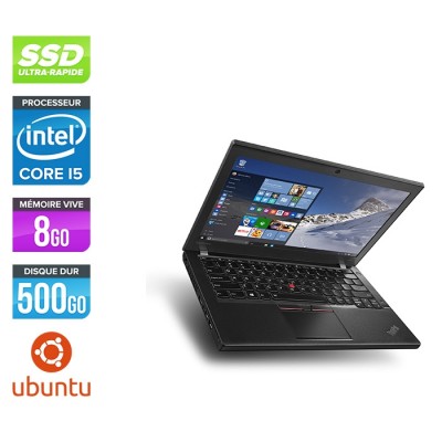 Pc portable pro reconditionné - Lenovo ThinkPad X260 - i5 6300U - 8Go - 500 Go SSD - Linux