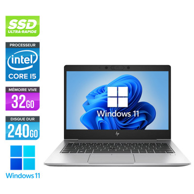 Ultrabook reconditionné - HP EliteBook 830 G6 - i5-8365U - 32Go - 240Go SSD - FHD - Windows 11