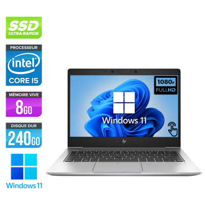 PC portable reconditionné - HP EliteBook 830 G6 - i5-8350U - 8Go - 240Go SSD - FHD Tactile - Windows 11