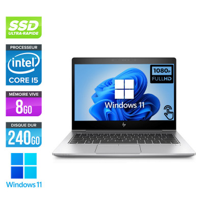Ultrabook reconditionné - HP EliteBook 830 G5 - i5-8250U - 8 Go - 240Go SSD - FHD Tactile - Windows 11