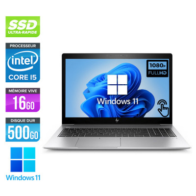 Ultrabook reconditionné - HP EliteBook 850 G5 - i5 - 16Go - 500Go SSD - 15,6" FHD Tactile - Windows 11 - État correct