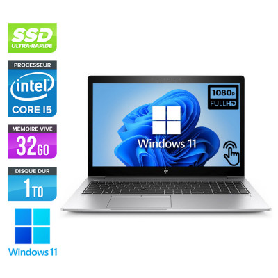 Ultrabook reconditionné HP EliteBook 850 G5 - i5 - 32Go - 1To SSD - 15.6" FHD Tactile - Windows 11