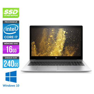 Ultrabook reconditionné pas cher - HP EliteBook 850 G5 - i7-7600U - 16 Go - 240Go SSD - FHD - Windows 10