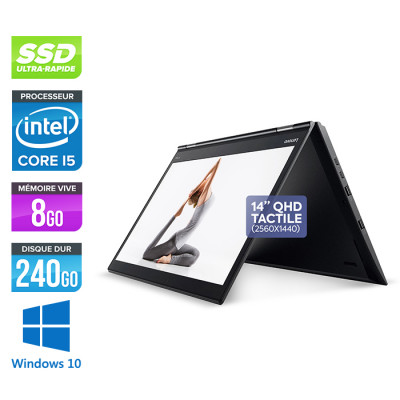 Ultrabook 2-en-1 reconditionné - Lenovo Thinkpad X1 Yoga - i5 - 8Go - 240Go SSD - 14" QHD Tactile - W10