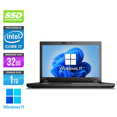 Station travail reconditionnée - Lenovo ThinkPad P52 -  i7 - 32 Go - 1 To SSD - Nvidia P1000 - 15" FHD - Windows 11