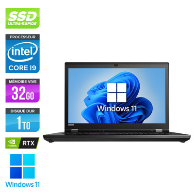Workstation portable reconditionnée - Lenovo ThinkPad P73 - i9-9880H - 32 Go RAM - 1 To SSD - Nvidia Quadro RTX 4000 - W11